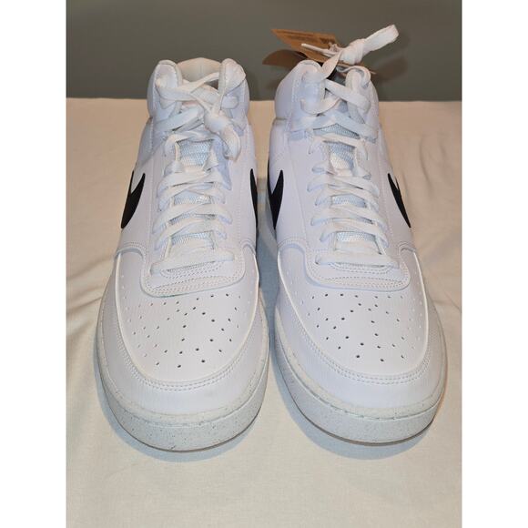 Nike Court Vision Mid Next Nature Black White Men’s Size 12 DN3577-101 Sneakers - Picture 3 of 8